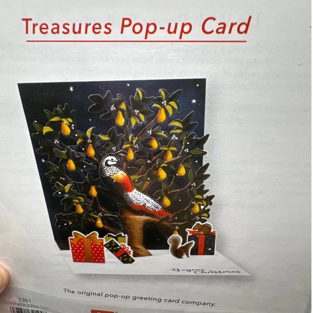 3 Up With Paper Treasures Pop‎ Up Greeting Card Set Christmas Nativity Door Bird